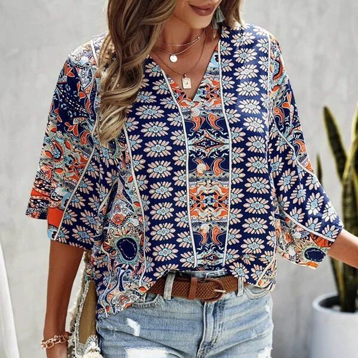 Blouse in hippiestijl