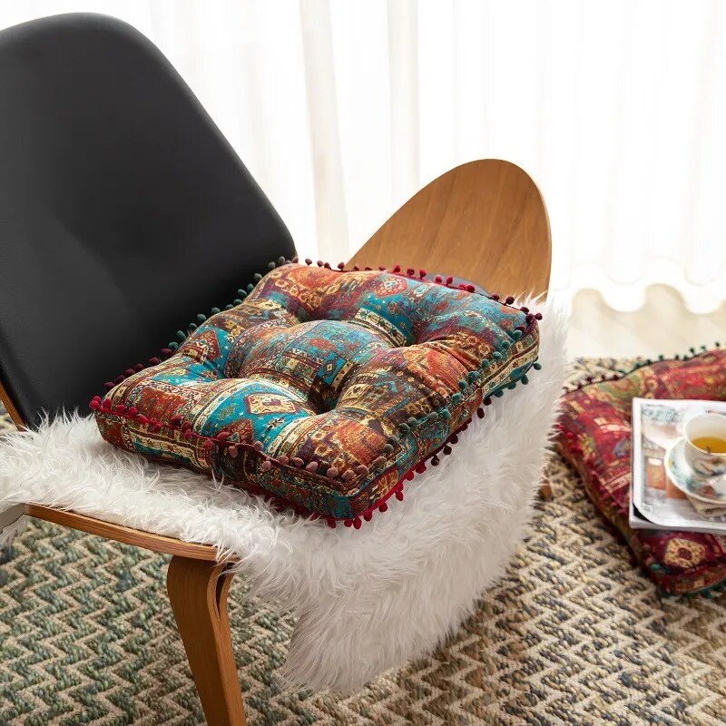 Coussin Patchwork Bleu