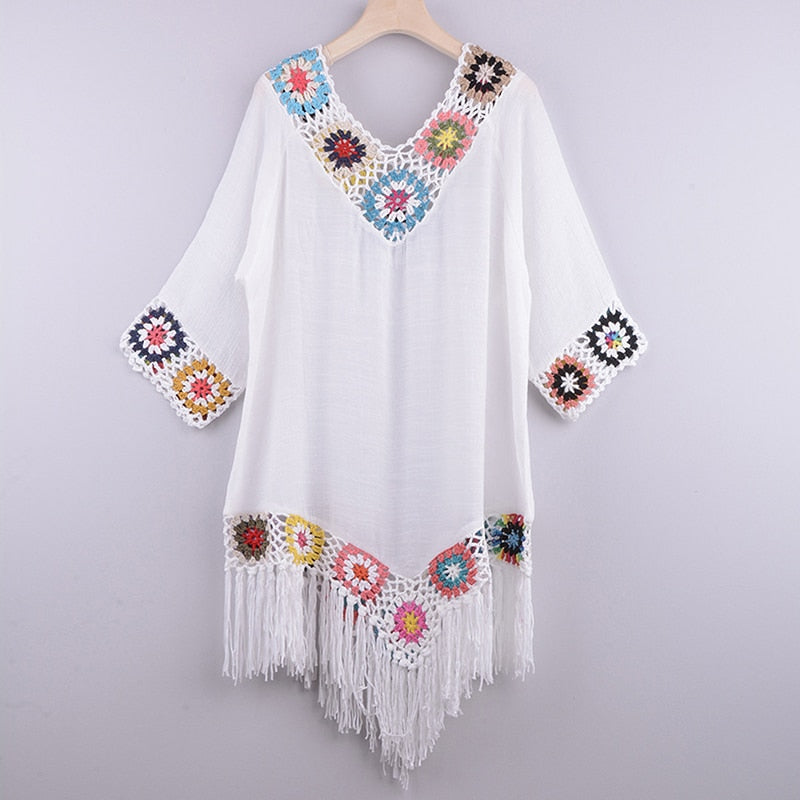 Witte hippie tuniek