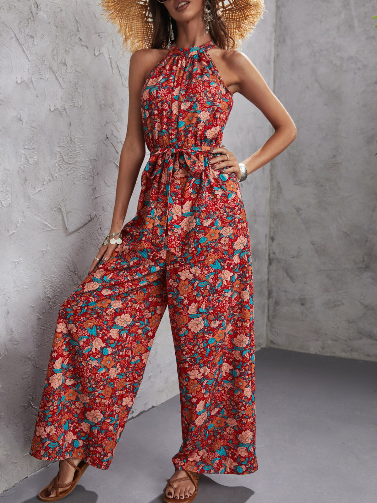 Hippie-jumpsuit met bloemenprint voor dames