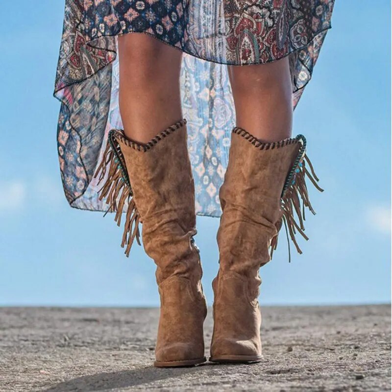 Bottes  Frange style hippie