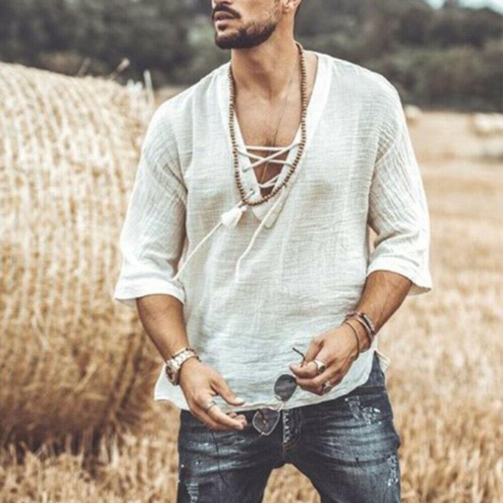 Tee-Shirt Homme Tête De Buffle Boho Taille L | Marque CBKREATION Blanc Neuf Avec Étiquettes