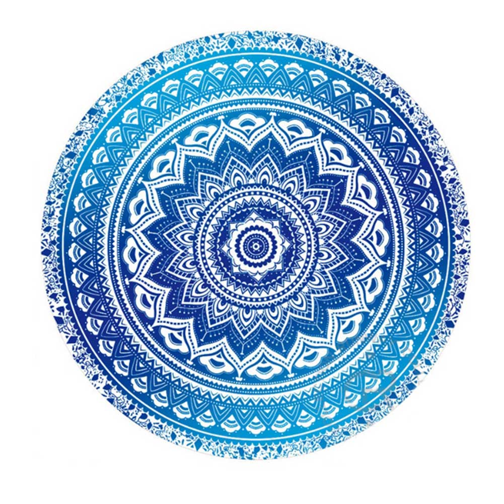 tapis rond hippie bleu