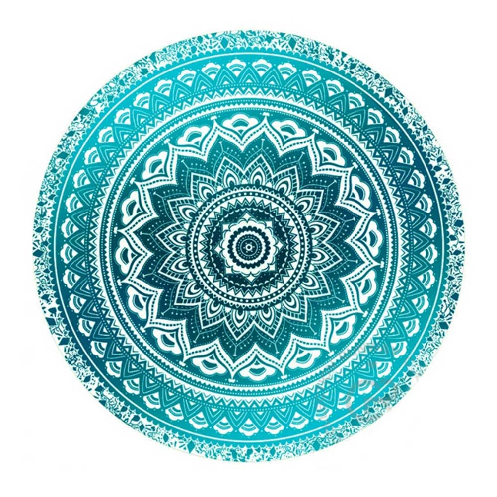 tapis rond hippie turquoise