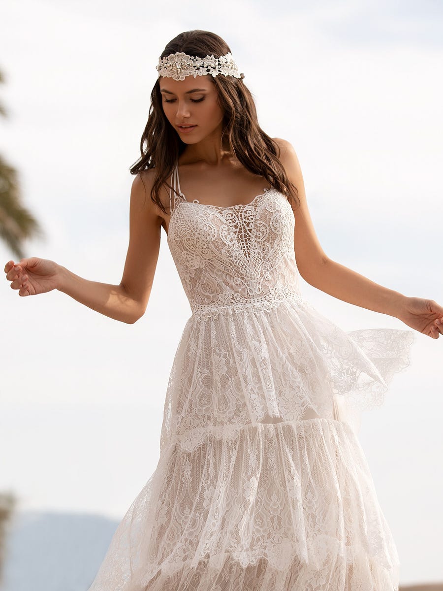 Hippie chique vrouwen bruiloft outfit