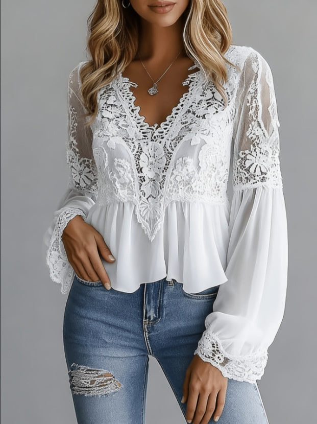Hippie witte blouse