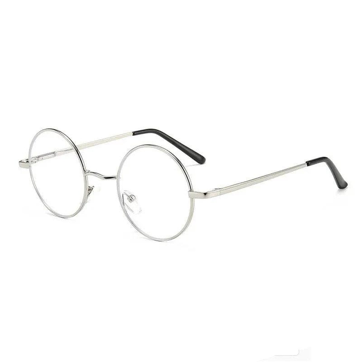 Lunette John Lennon ronde monture argentee verres transparents