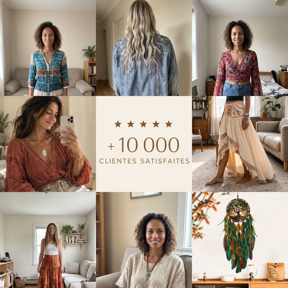 Collage clientes Style Hippie, satisfaction client Bild