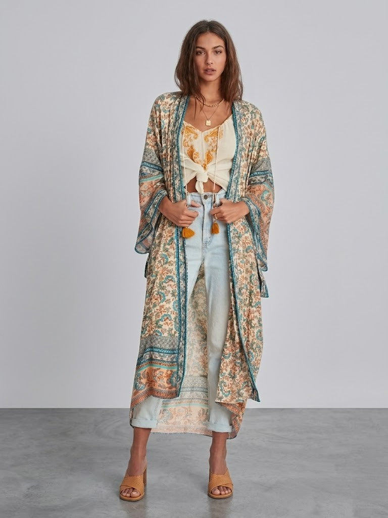 Kimono Long Vintage Fleuri
