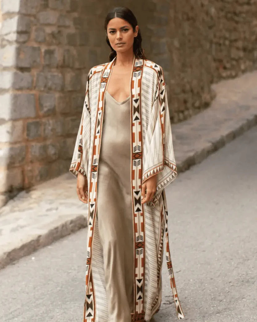 Kimono Fluide Imprimé Bohème Hippie