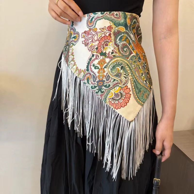 Ceinture Corset à Franges Hippie