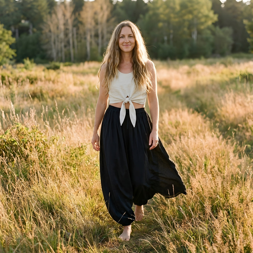 Pantalon Sarouel Femme Fluide, Chevilles Resserrées