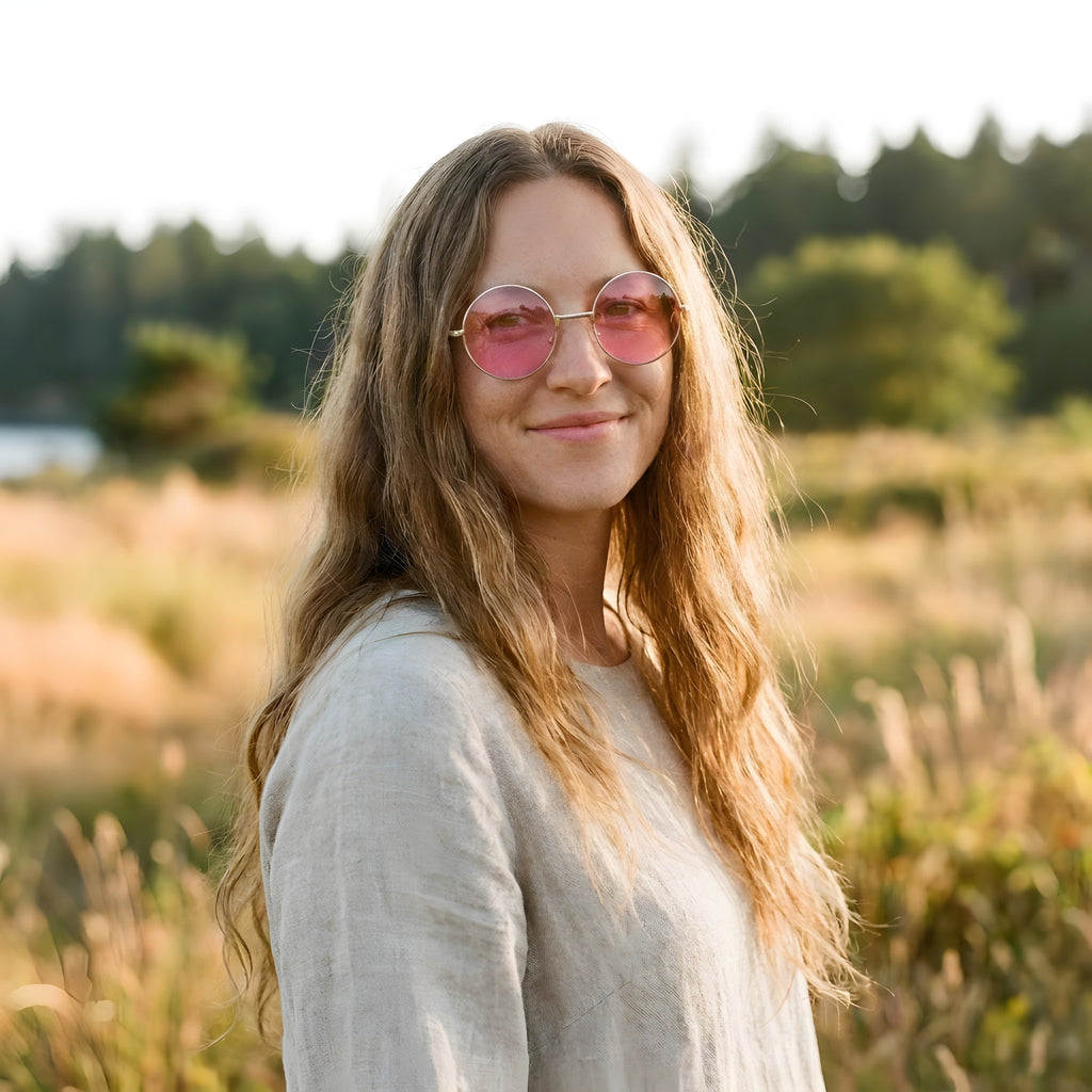 Lunettes Rondes Hippie Rétro · Verres Teintés