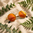 Lunette de Soleil Ronde Hippie Vintage · Verres Orange