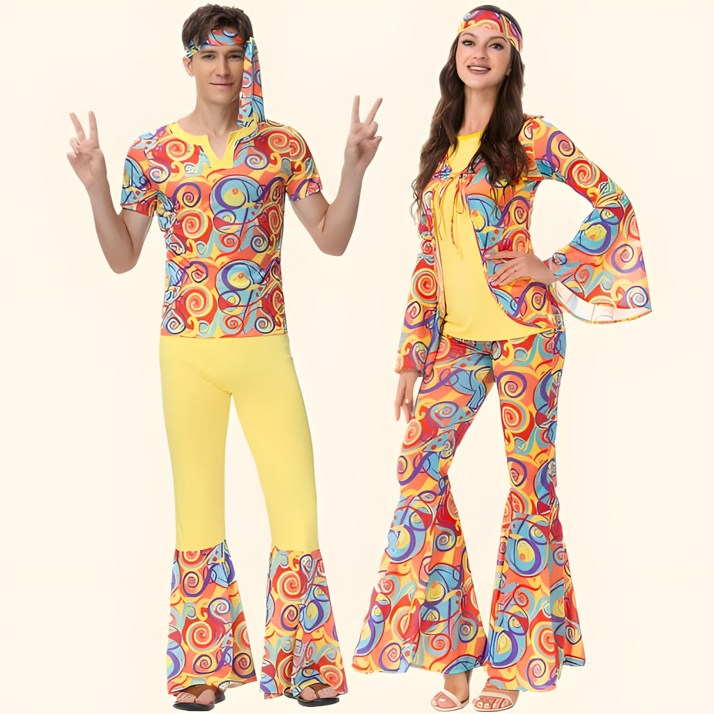 Déguisement Couple Disco Motif Psychédélique