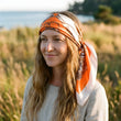 Foulard Cheveux Hippie en Satin, Carré Baroque à Nouer