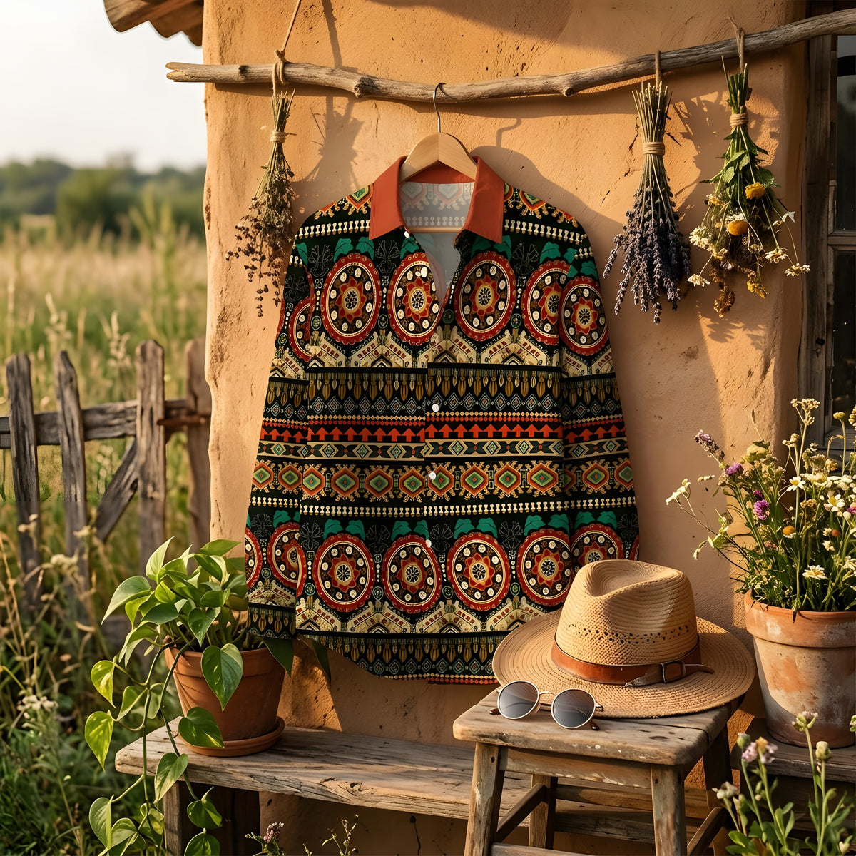 Tenue Hippie Année 70 Homme · Chemise Ethnique
