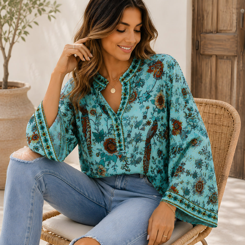 Hippie-Chic-Bluse für Damen
