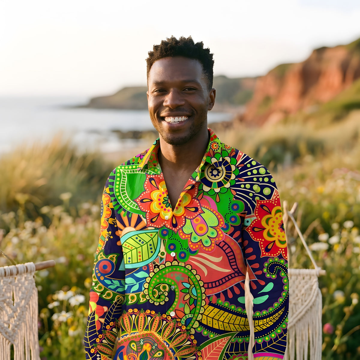 Chemise Hippie Psychédélique Homme · 3 Motifs Seventies