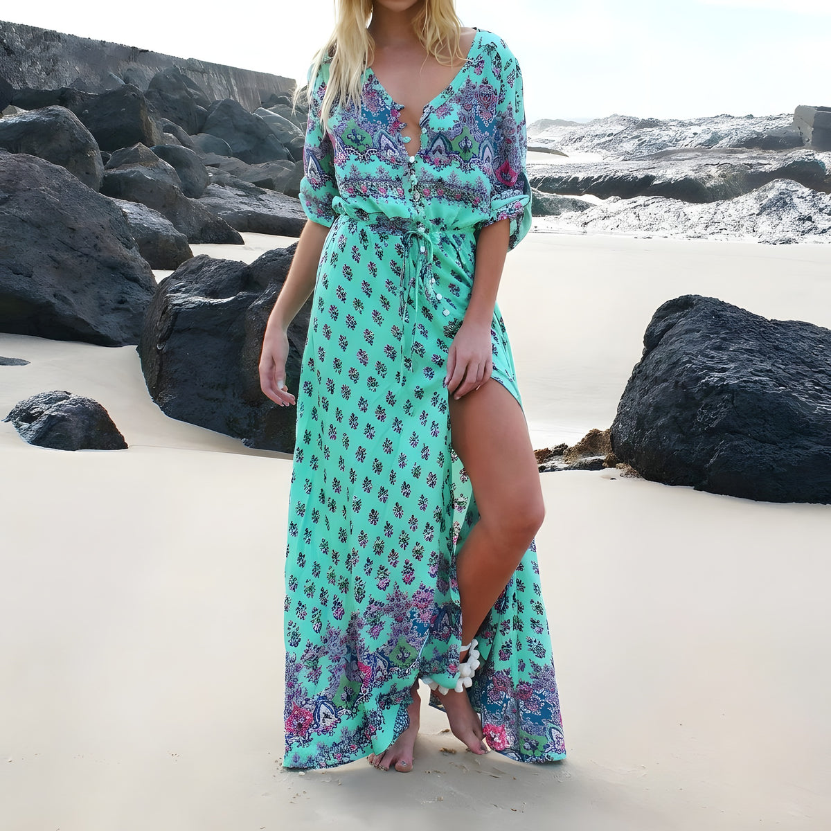 Robe de Plage Hippie Longue · Rêve d'Été