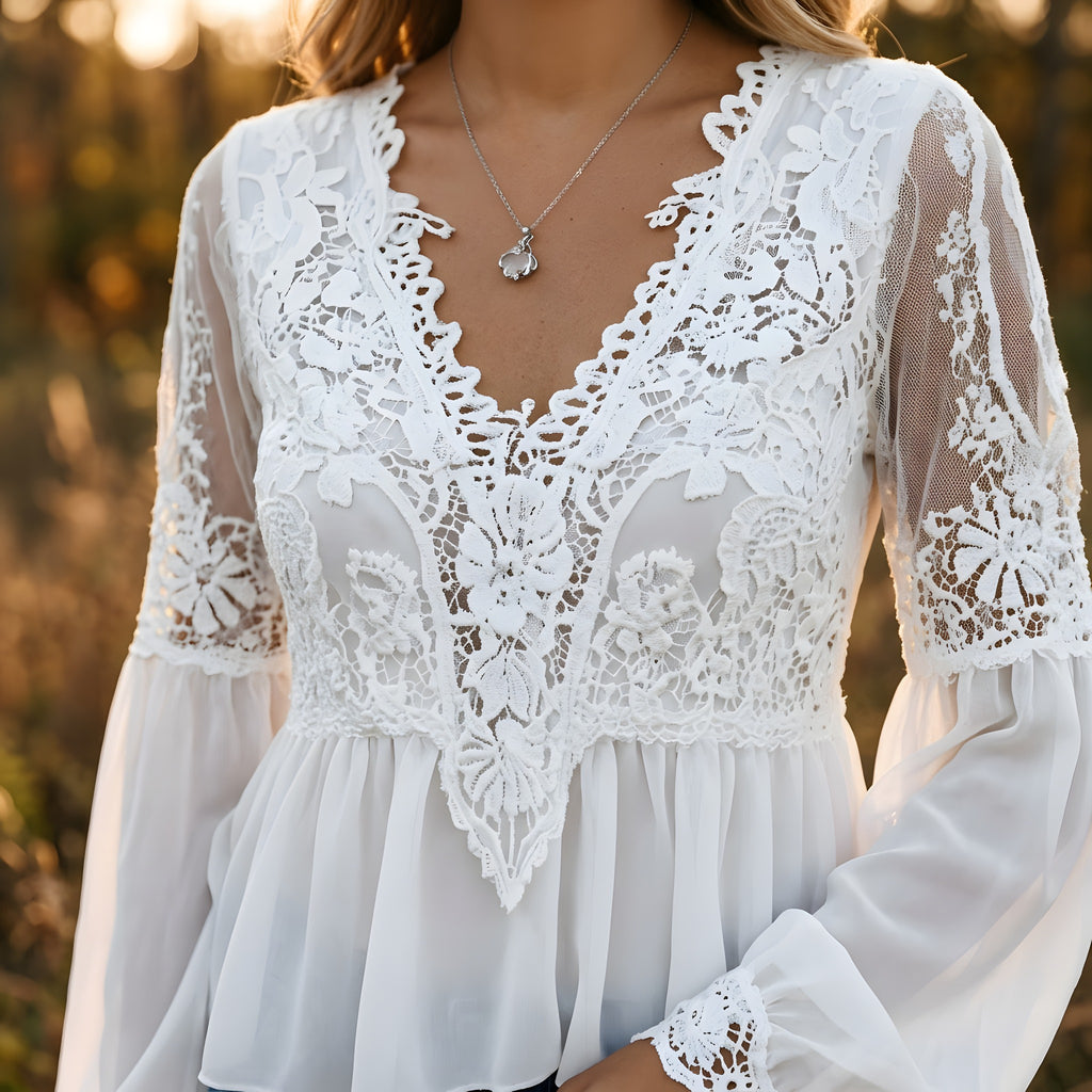 Hippie witte blouse