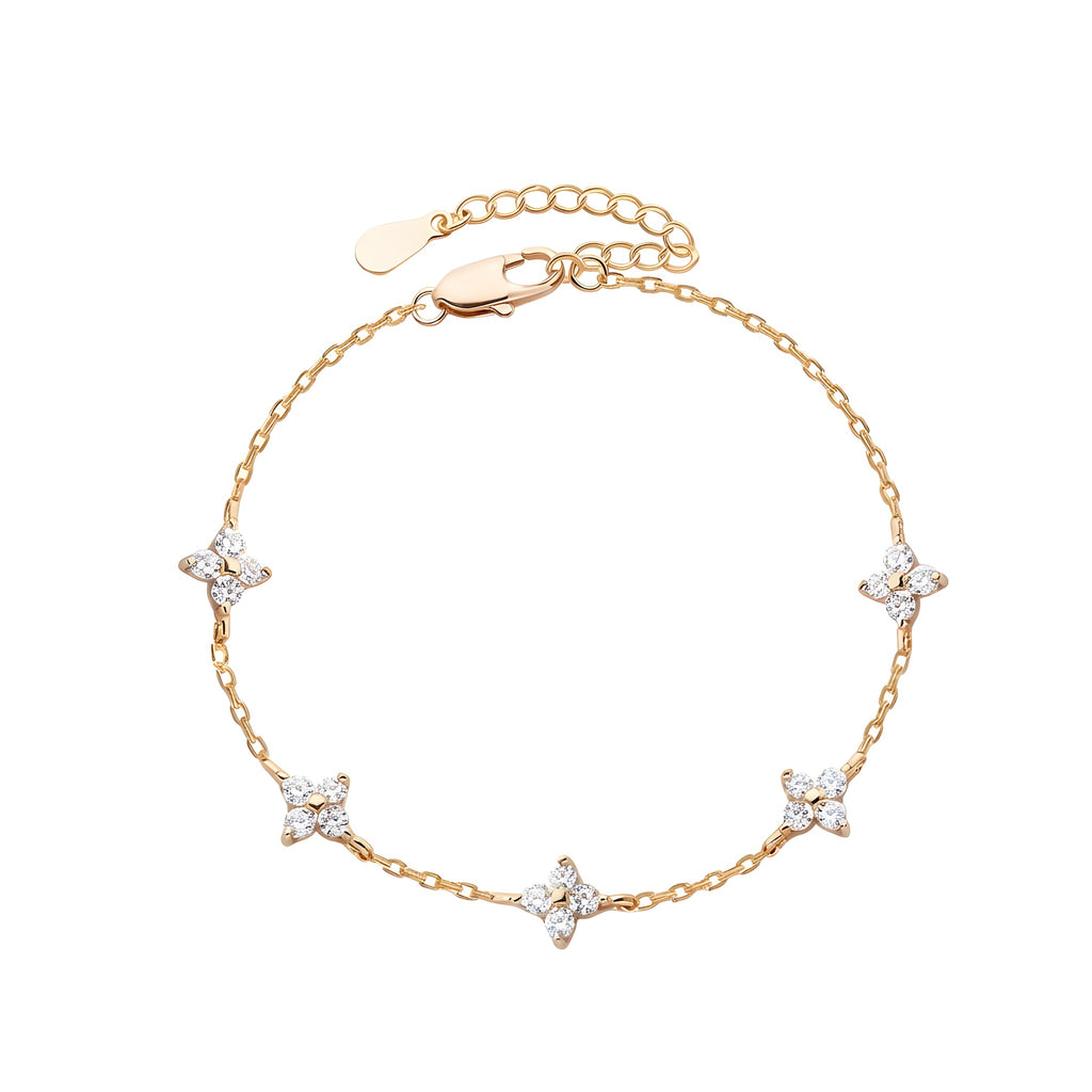 Bracelet Trèfle Porte-Bonheur, Zircon Scintillant