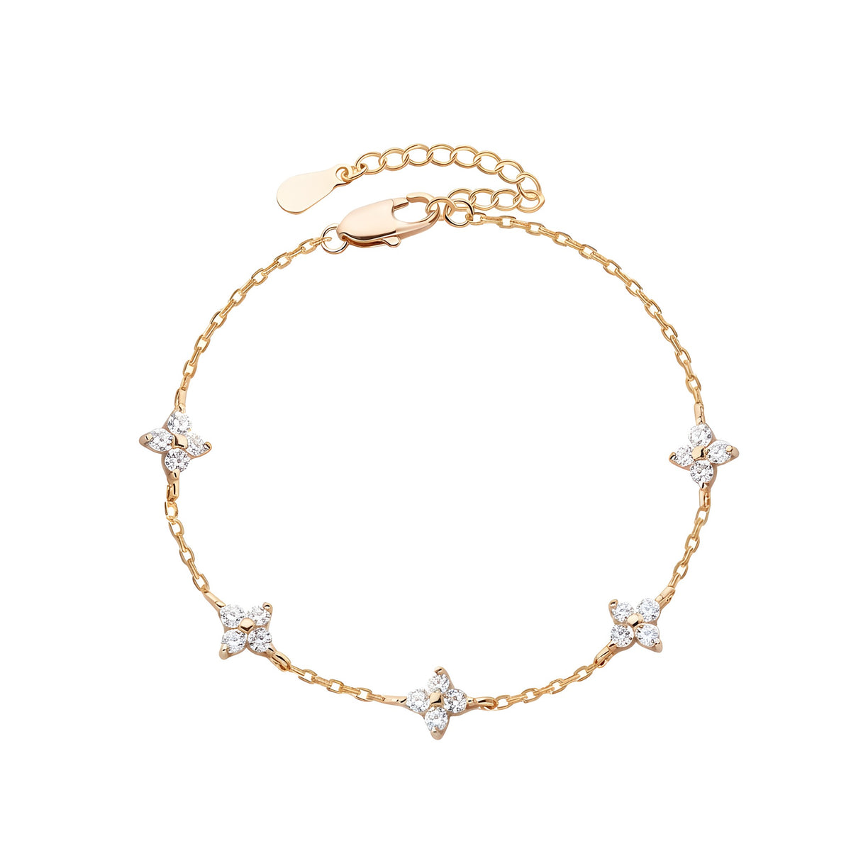 Bracelet Trèfle Porte-Bonheur, Zircon Scintillant
