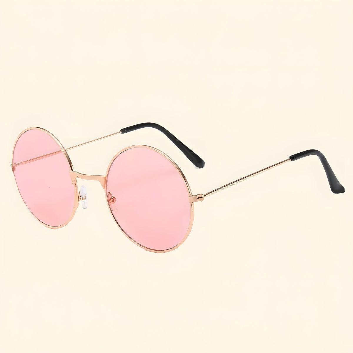 Lunette de Soleil Ronde Hippie Femme · Monture Dorée
