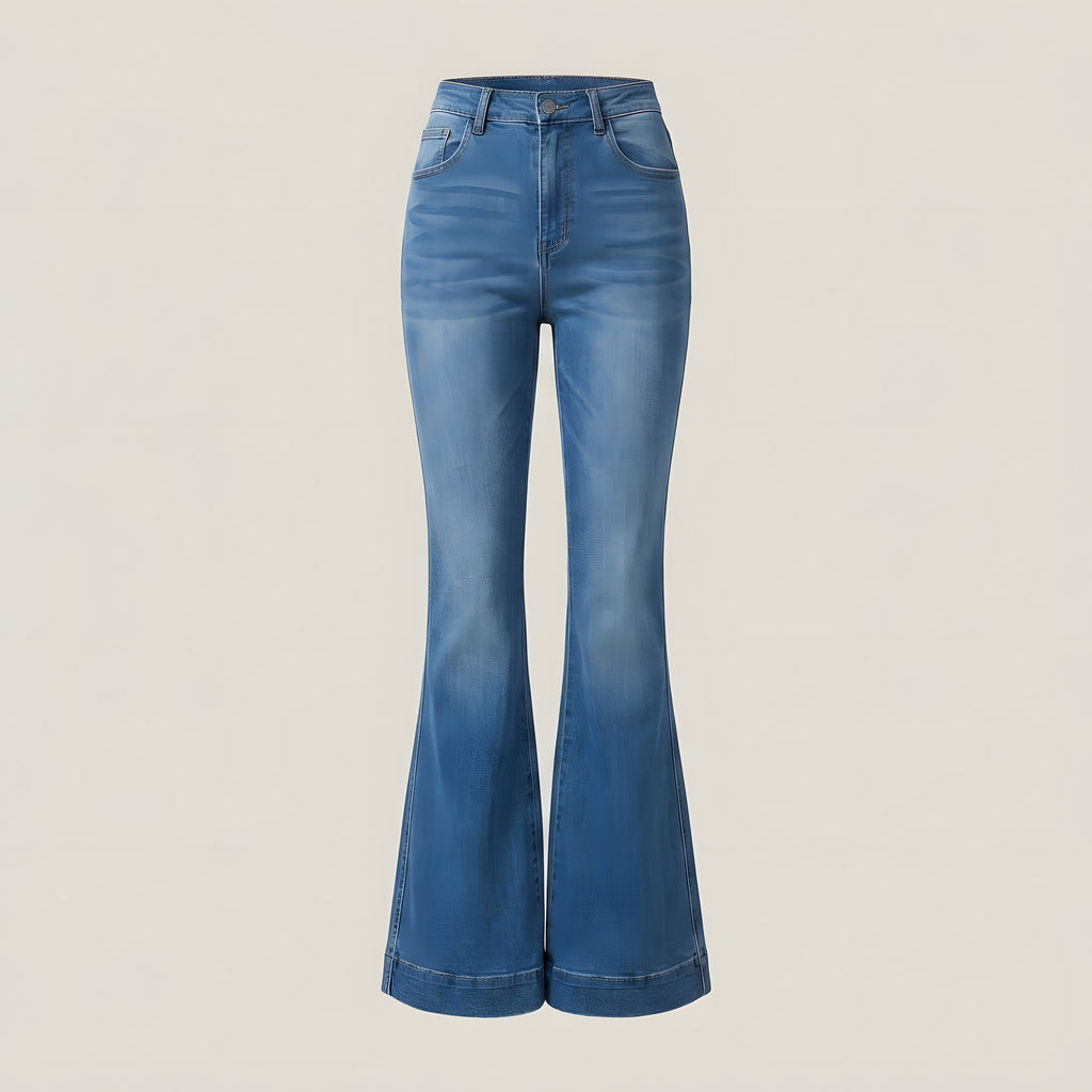 Jean Patte d'Éléphant Taille Haute Femme · Denim Stretch