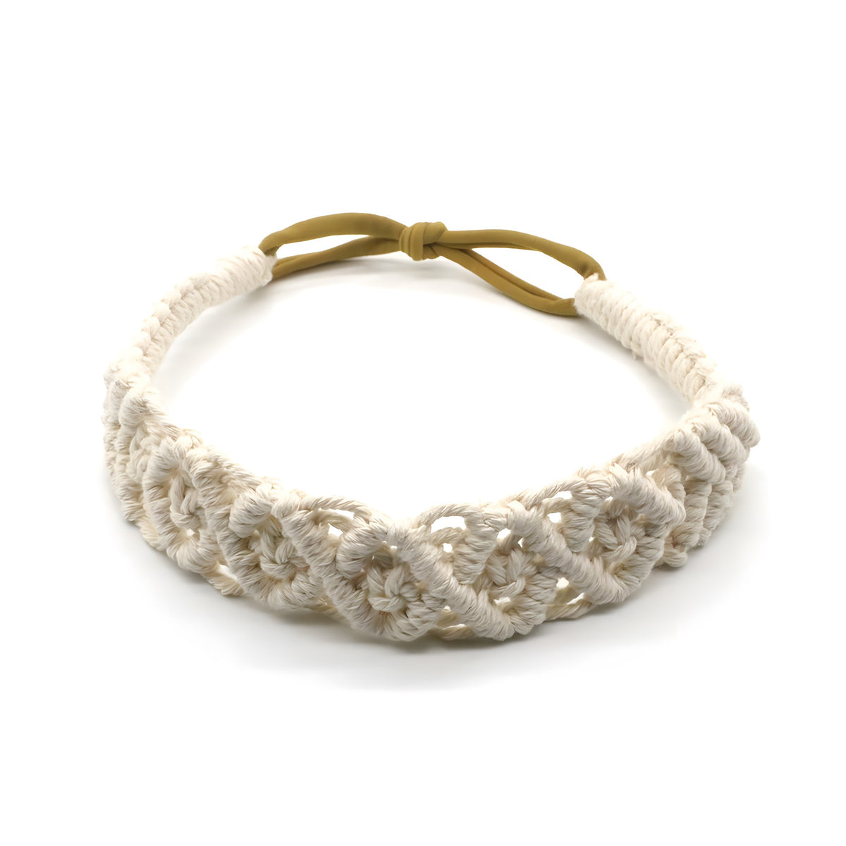 Bandeau Hippie Coiffure Cheveux en Macramé Coton