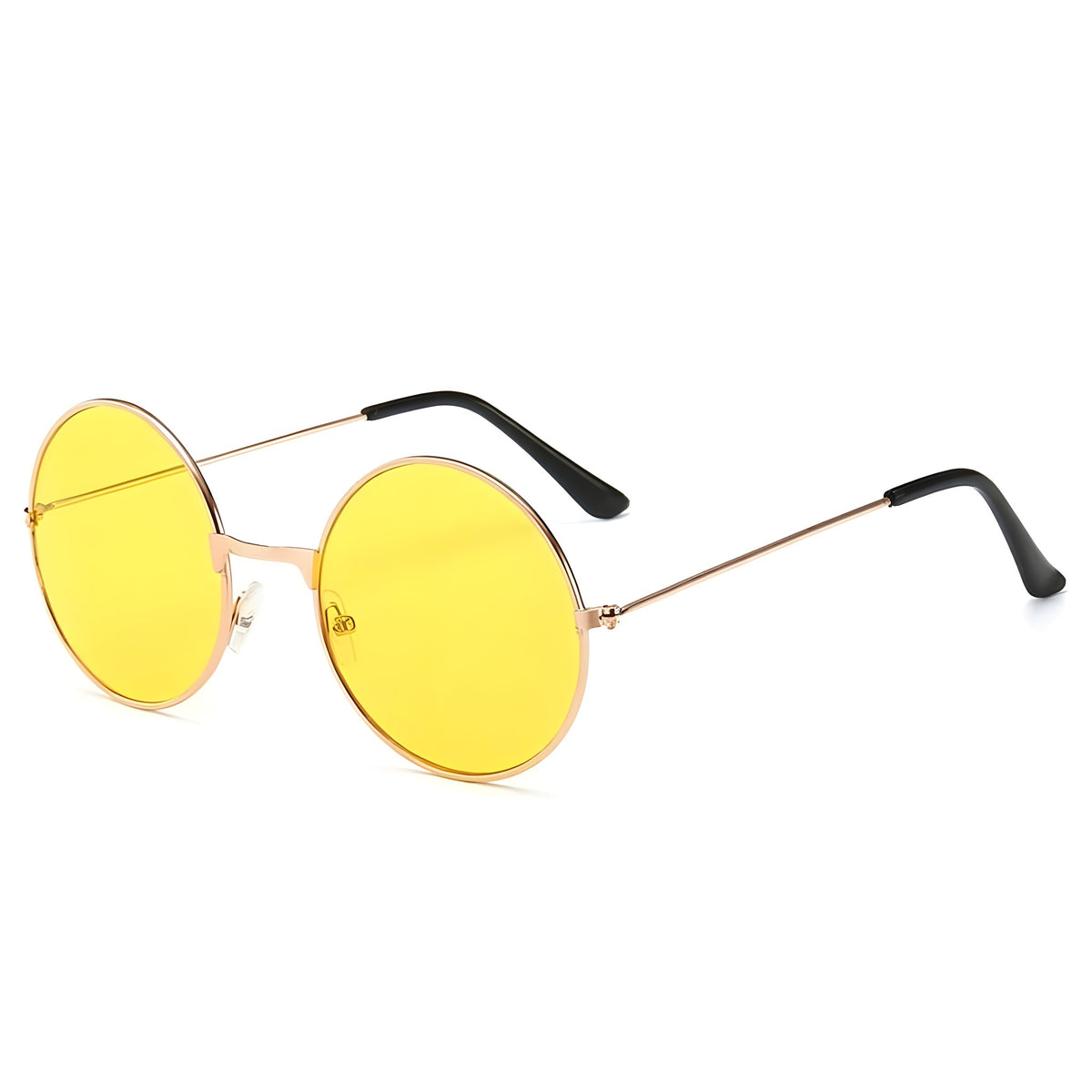 Lunette de Soleil Ronde Hippie Femme · Monture Dorée