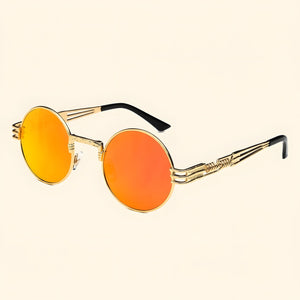 Lunette de Soleil Ronde Hippie Vintage · Verres Orange