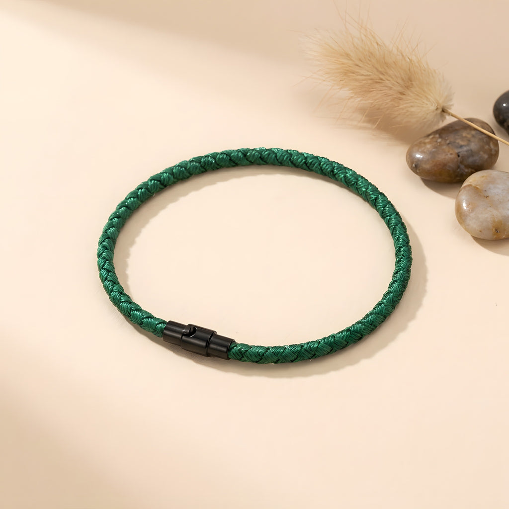 Bracelet Fil Rouge Porte-Bonheur, Corde Tressée