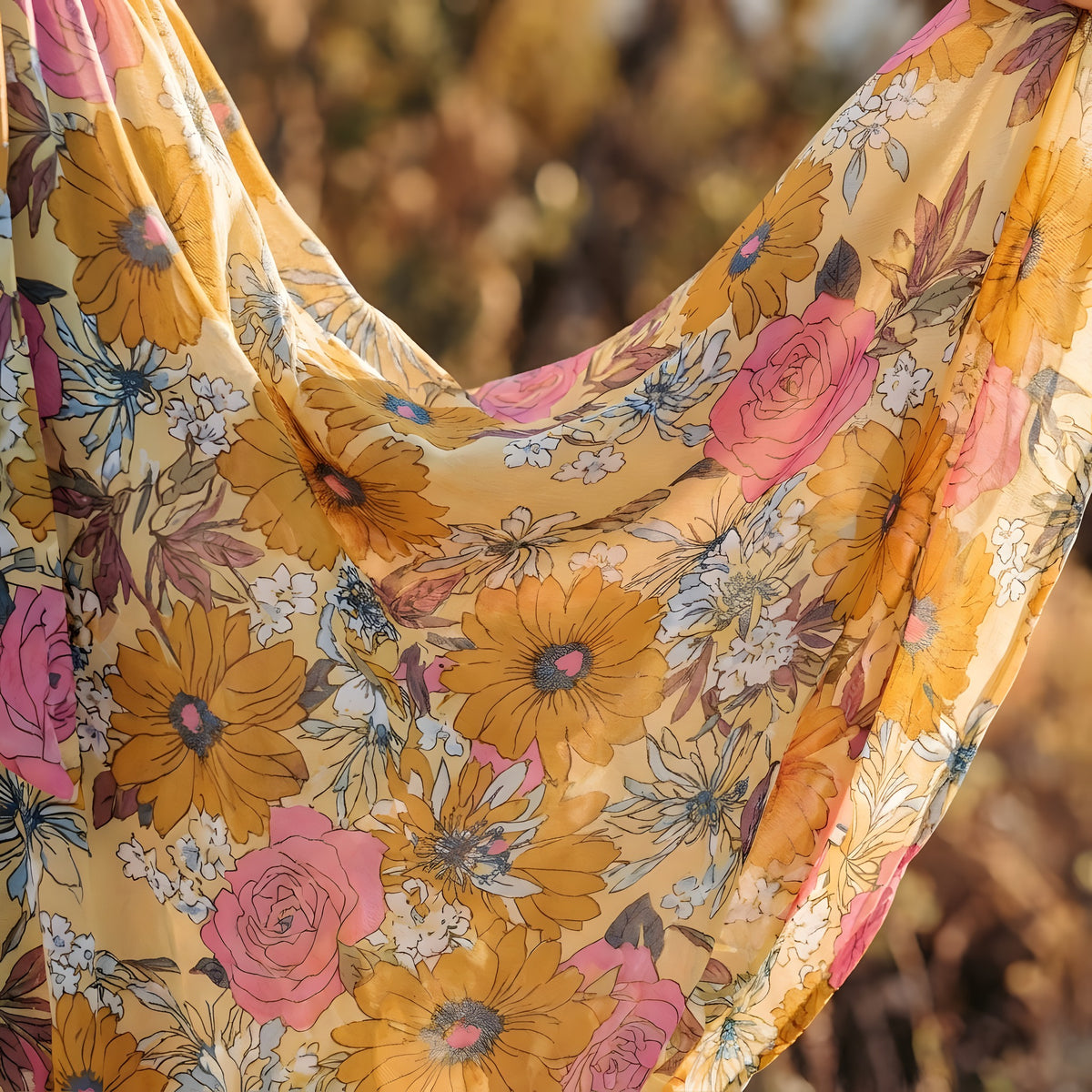 Robe Longue Fleurie Hippie · Épaules Dénudées
