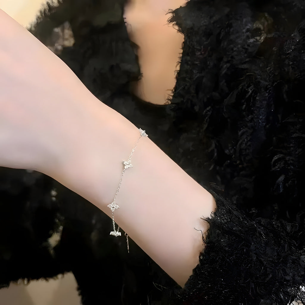 Bracelet Trèfle Porte-Bonheur, Zircon Scintillant