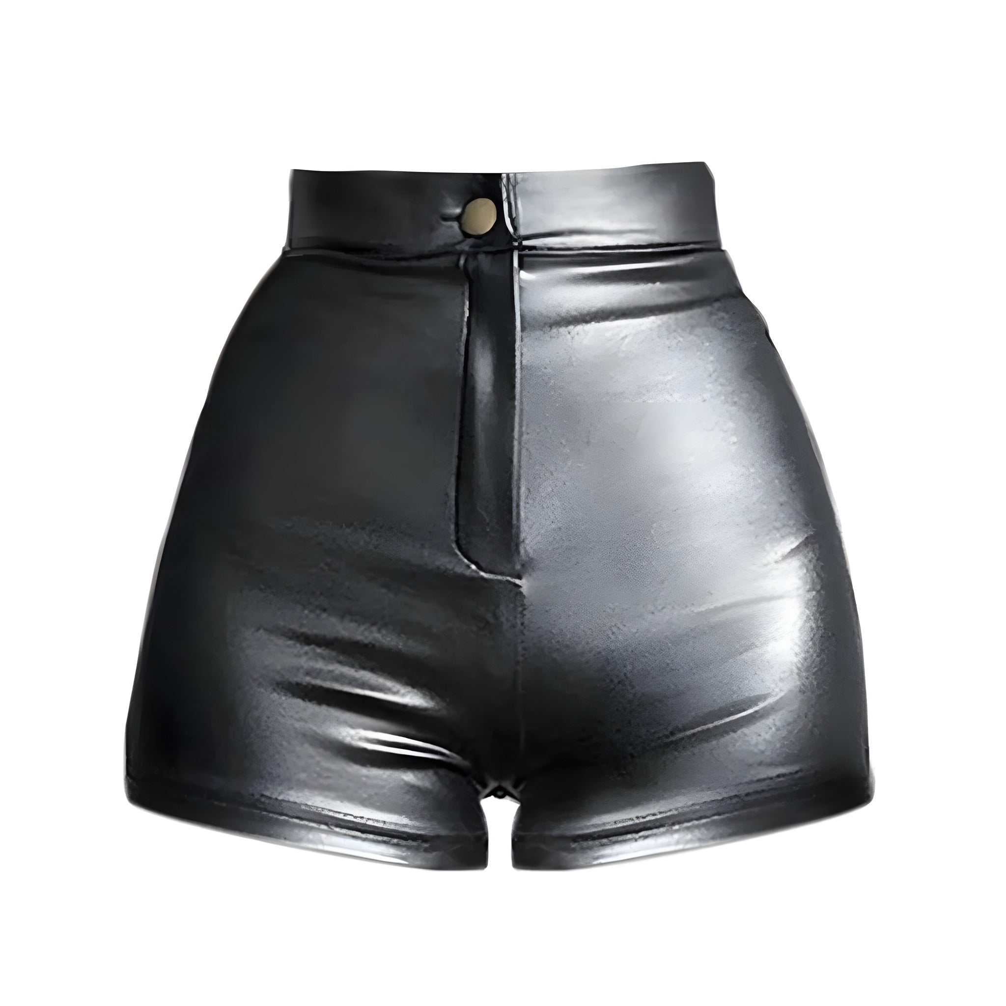 Mini short en simili cuir noir taille haute, mannequin invisible Image