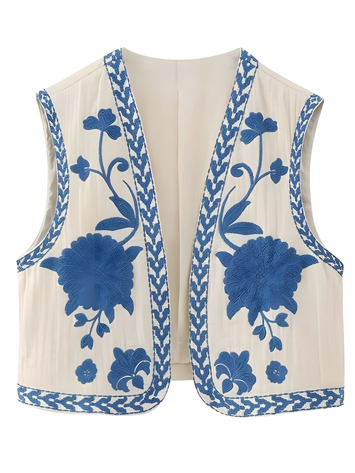 Gilet sans manches brodé bohème