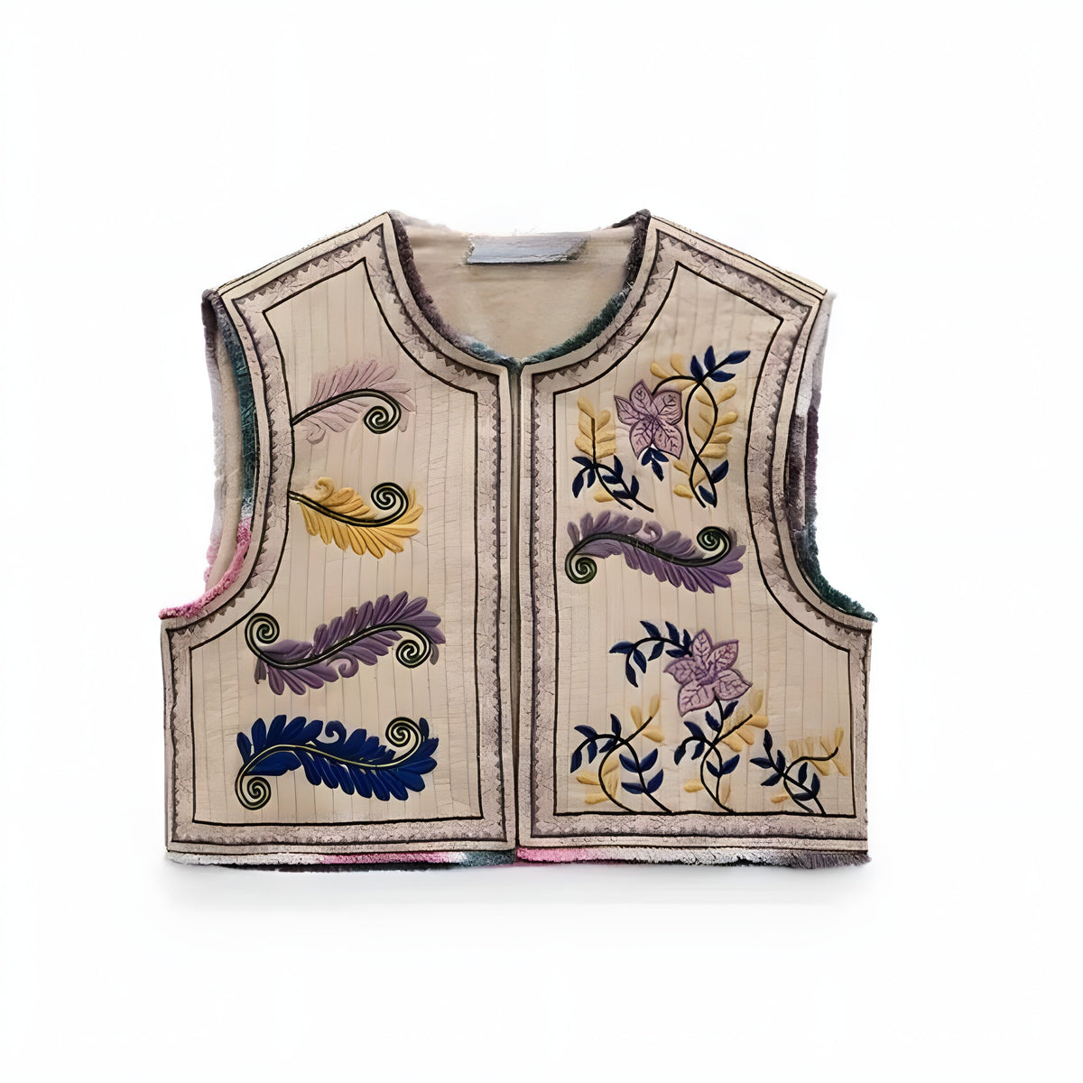 Gilet sans manches brodé bohème