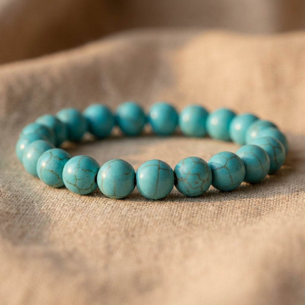 Bracelet turquoise, détail veines de la pierre