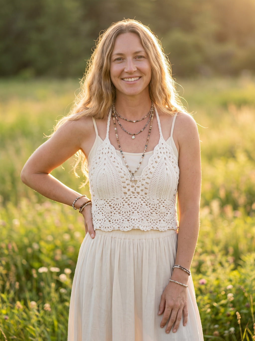 Crop Top Crochet Blanc · Dos Nu Ajouré