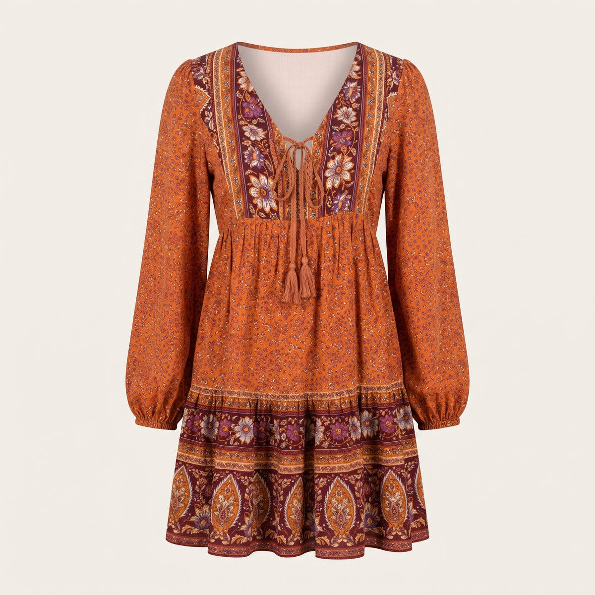 Robe hippie année 70 fleurie packshot imprimé floral Image
