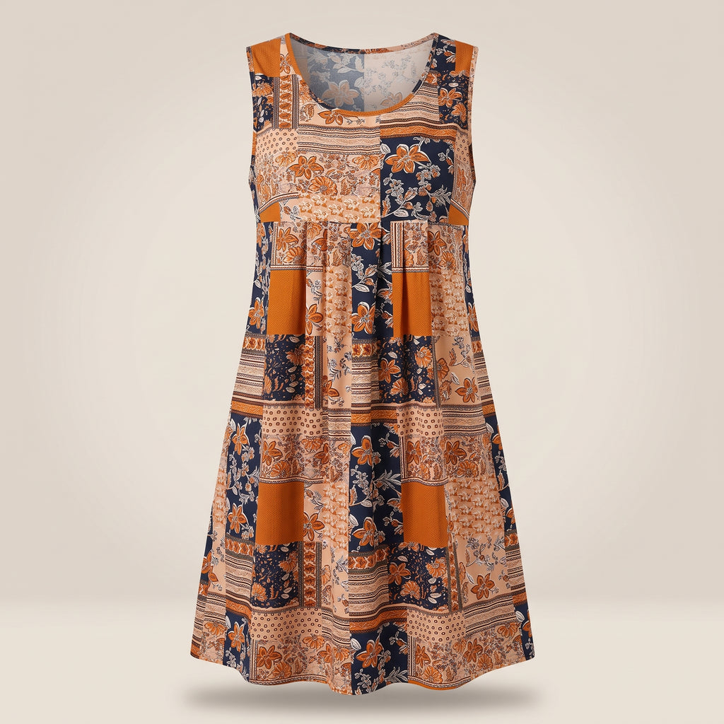 Robe tunique courte bohème, vue ghost mannequin