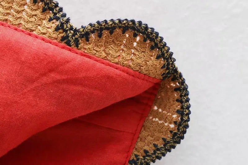 Gilet sans Manches en Velours Brodé