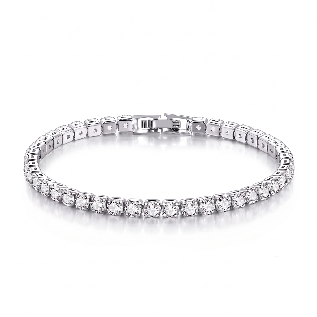 Bracelet tennis zircon argenté, packshot