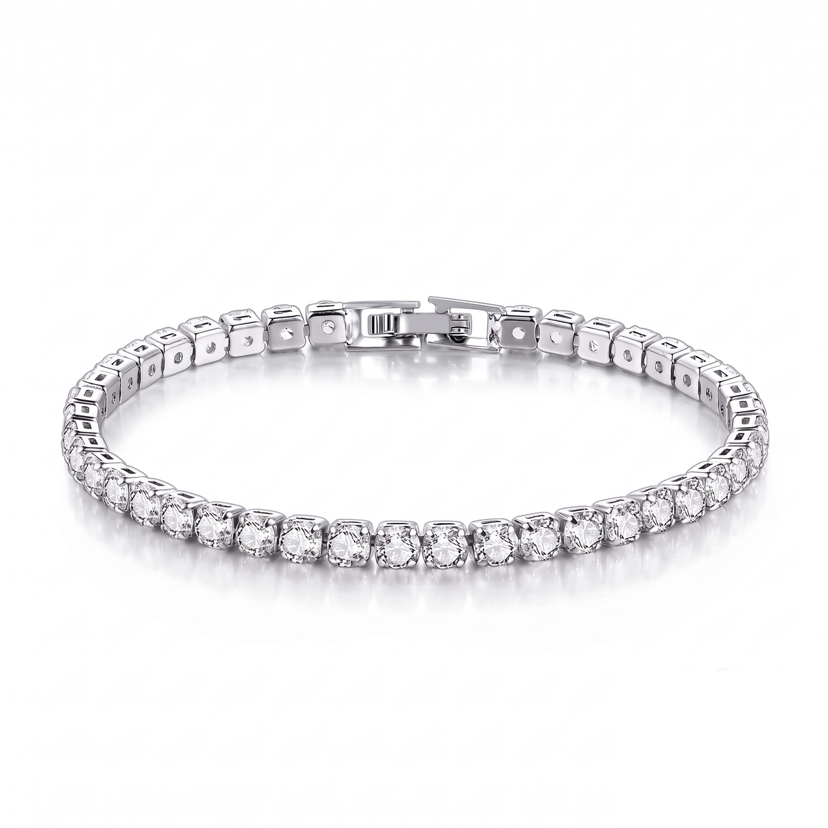 Bracelet tennis zircon argenté, packshot