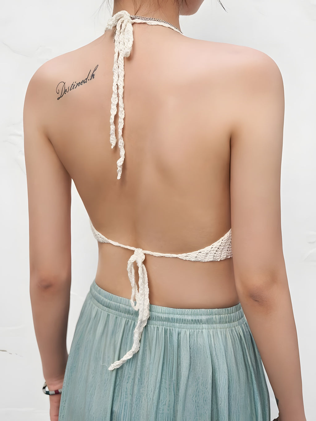 Crop Top Crochet Blanc · Dos Nu Ajouré