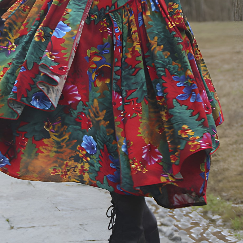 Gros plan imprimé floral multicolore sur coton épais