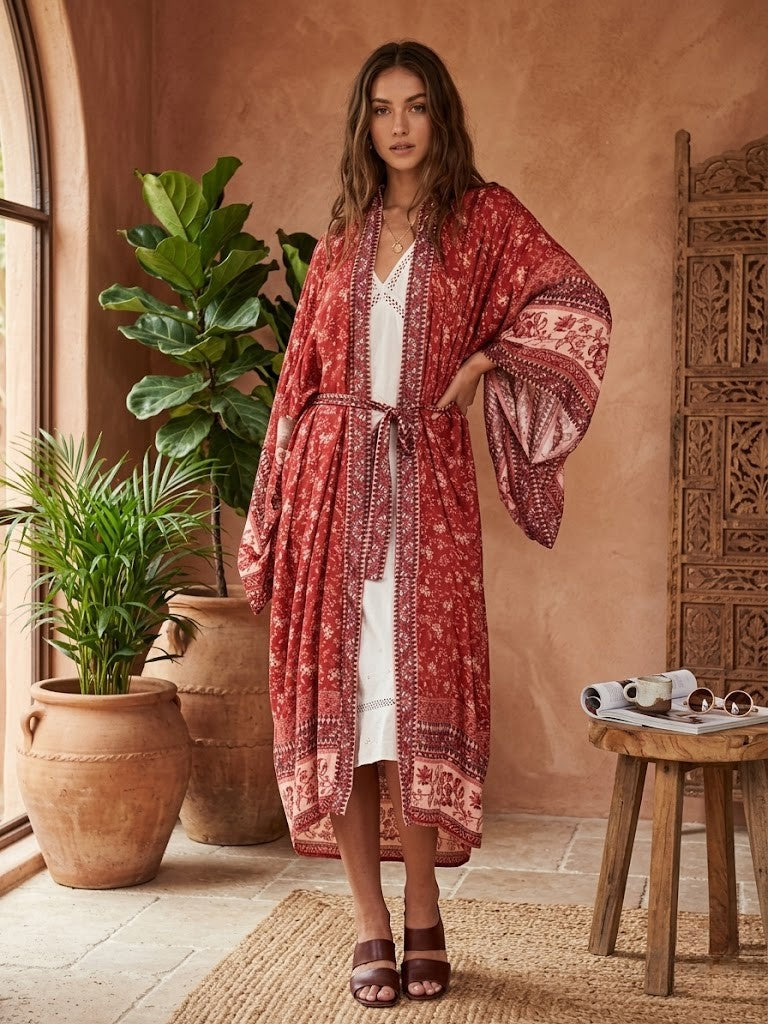 Kimono Long Vintage Fleuri