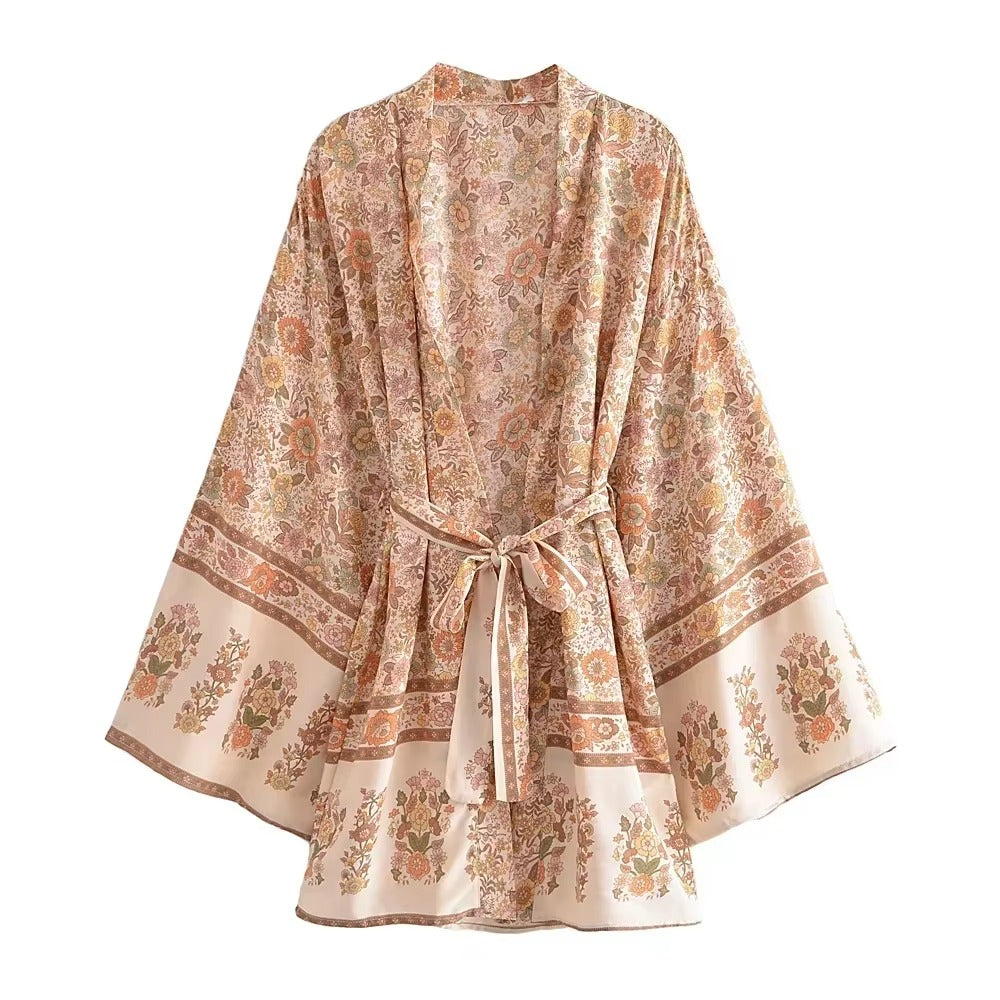 Kimono Maxi Bohème en Voile Fluide