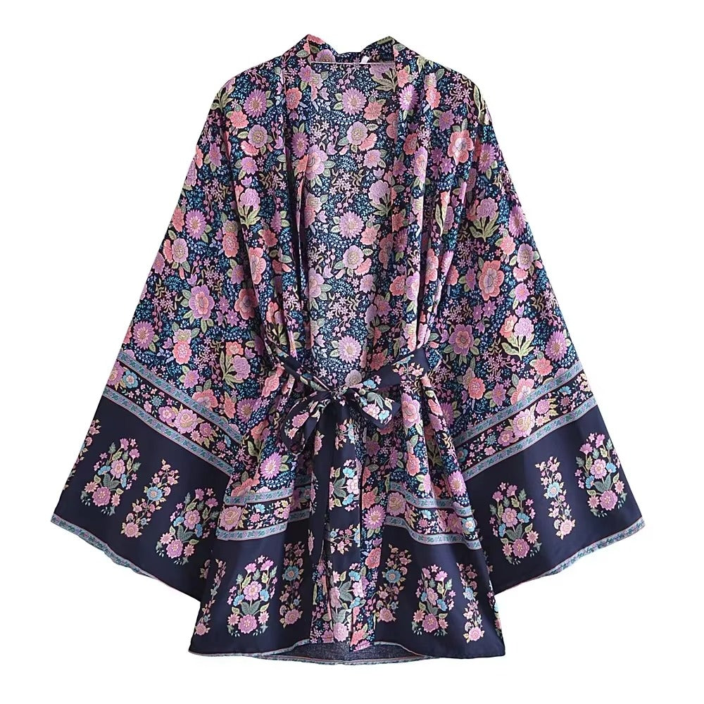 Kimono Maxi Bohème en Voile Fluide